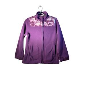Level Eight Fleece Jacket Women Size S Purple Full Zip 2 Zip Pockets